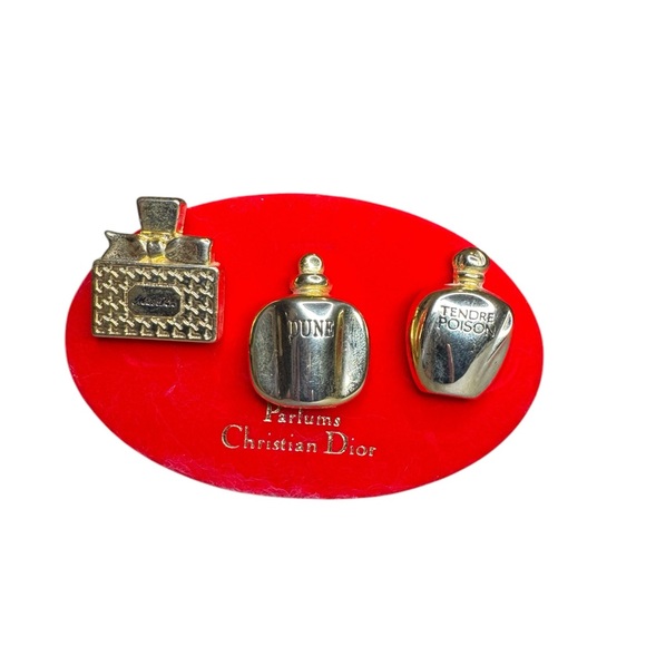 Dior Vintage Mini Perfume Pins Brooches - Picture 1 of 6